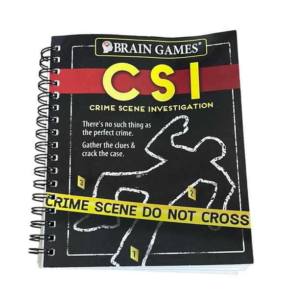 Brain Games CSI Crime‎ Scene Investigation Puzzle Book Spiral Bound - Picture 1 of 9